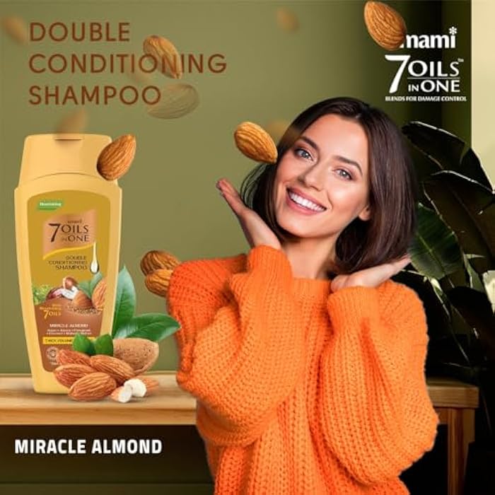 Emami 7 Oils in One Double Conditioning Shampoo Miracle Almond 100 ML - Image 3